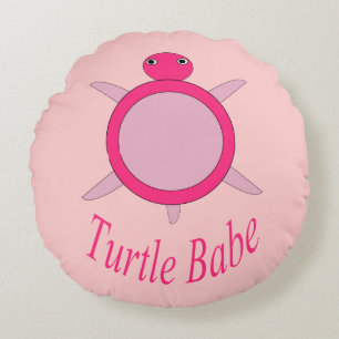 Cute Pink Turtle Babe Pillow