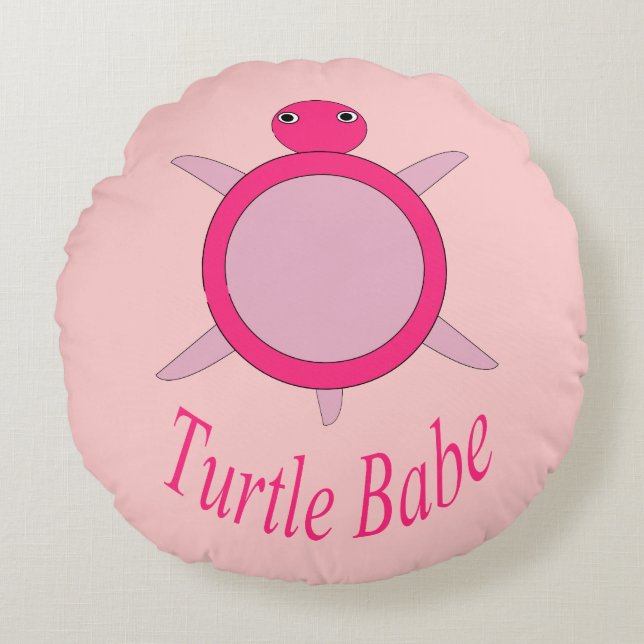 Cute Pink Turtle Babe Pillow (Front)