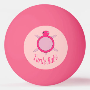 Cute Pink Turtle Babe Ping Pong Ball