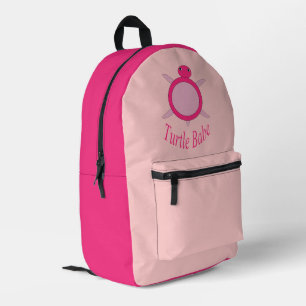 Cute Pink Turtle Babe Printed Backpack