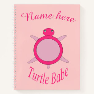 Cute Pink Turtle Babe Spiral Notebook