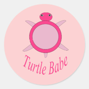 Cute Pink Turtle Babe Stickers