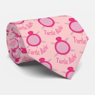 Cute Pink Turtle Babe Tie