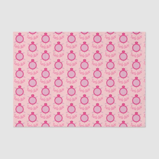 Cute Pink Turtle Babe Tissue Paper (Front)