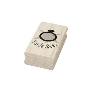 Cute Pink Turtle Babe Wood Art Stamp