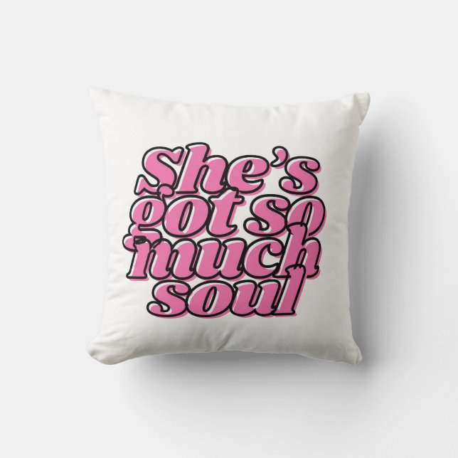 Cute Pink Typography Throw Pillow For Her (Front)