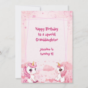 Cute Pink Unicorn a magical Birthday Card