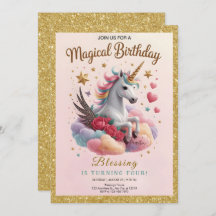 Cute Pink Unicorn Birthday