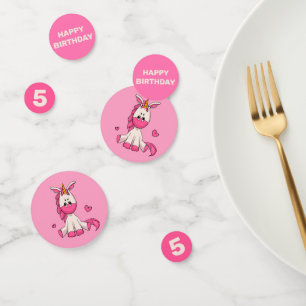 Cute Pink Unicorn Birthday Party Confetti
