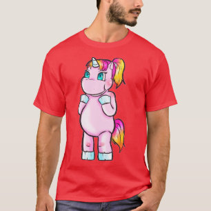 Cute Pink Unicorn Girly Rainbow Mane Gift Idea T-Shirt