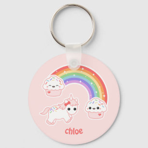 Cute Pink Unicorn Key Ring