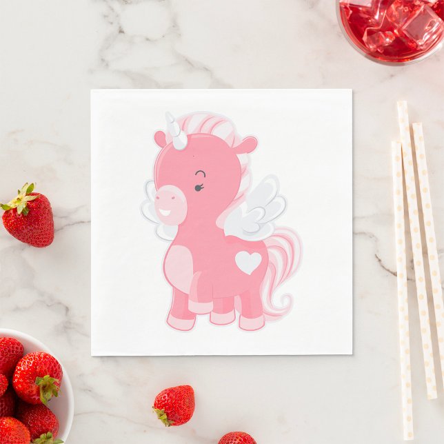 Cute Pink Unicorn Napkin (Creator Uploaded)