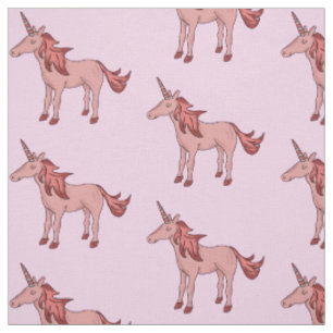 Cute Pink Unicorn Pattern Kids Fabric