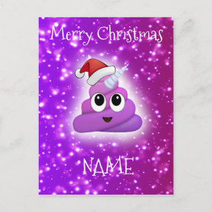 Cute Pink Unicorn Poop Emoji Postcard