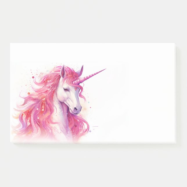 Cute Pink Unicorn Post-it Notes (Front)