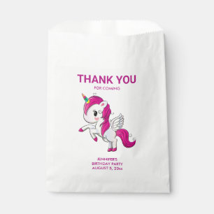 Cute Pink Unicorn with Wings Birthday Favour Bag
