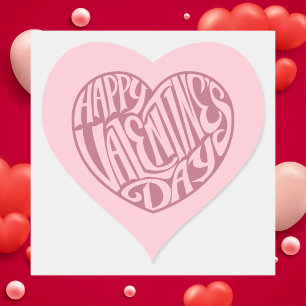 Cute Pink Valentines Day Heart Sticker