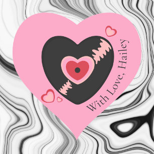 Cute Pink Valentines Day Heart Sticker