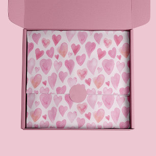Cute pink Valentines Day Love Heart pattern Tissue Paper