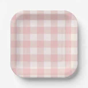 Cute Pink Vintage Bicycle Girl Baby Shower Paper Plate