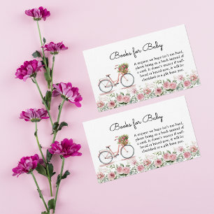 Cute Pink Vintage Bicycle Girl Books for Baby  Enclosure Card