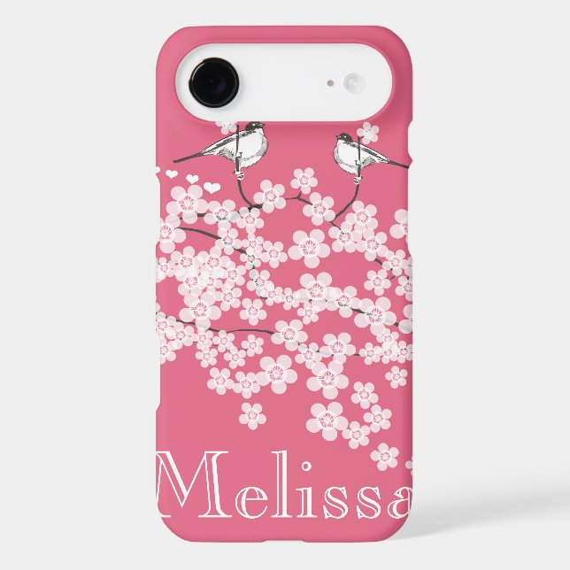 Cute Pink Vintage Chickadee Cherry Blossom (Back)