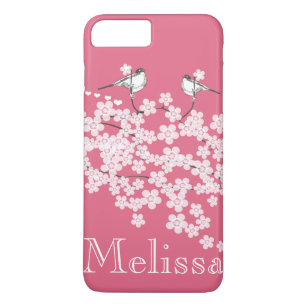 Cute Pink Vintage Chickadee Cherry Blossom Case-Mate iPhone Case