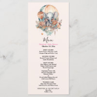 Cute Pink Watercolor Air Balloon Elephant Baby Sho