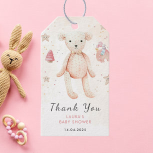 Cute Pink Watercolor Baby Toys Baby Shower  Gift Tags