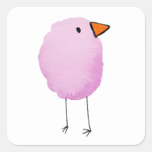 Cute Pink Watercolor Bird Sticker