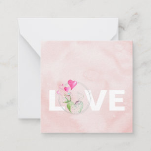 Cute Pink Watercolor Cactus Valentines Day Card
