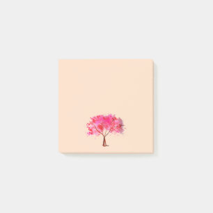 Cute pink watercolor cherry blossom stationery post-it notes