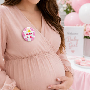 Cute Pink Watercolor Cloud Mum To Be Baby Shower 3 Cm Round Badge