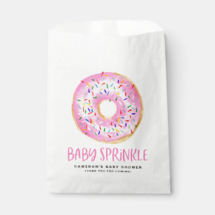 Cute Pink Watercolor Doughnut Baby Sprinkle Thank  Favour Bag