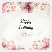 Cute Pink Watercolor Elegant Flowers For Her