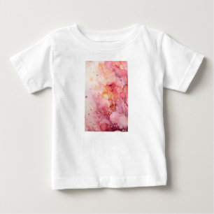Cute Pink Watercolor Floral Abstract Toddler T-Shi Baby T-Shirt
