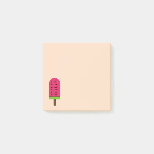 Cute pink watermelon ice-pop stationery post-it notes (Front)