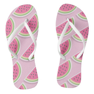 Cute Pink Watermelon Pattern Thongs