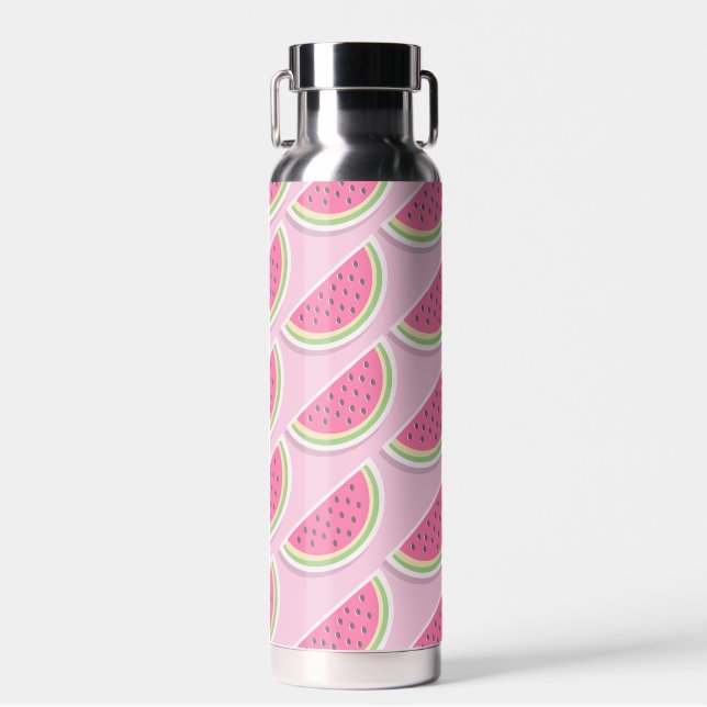 Cute Pink Watermelon Pattern Water Bottle (Front)