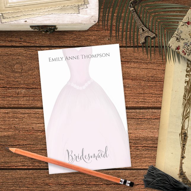 Cute Pink Wedding Bridesmaid Dress Custom Post-it Notes (Creator Uploaded)