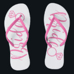 Cute pink wedding party bride flip flops<br><div class="desc">Cute pink Bride flip flops for bride to be,  great bridal party gifts.</div>
