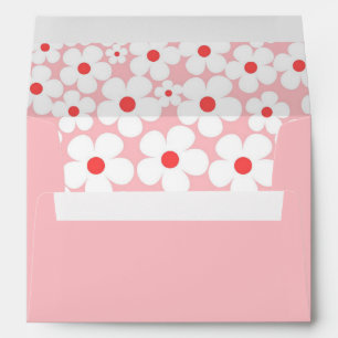 Cute Pink Whimsical Boho Floral Engagement  Envelope
