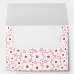 Cute Pink Whimsical Boho Floral Engagement  Envelope