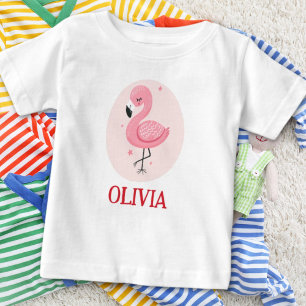 Cute Pink Whimsical Flamingo Baby T-Shirt
