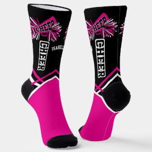 Cute Pink, White and Black Cheer  Socks
