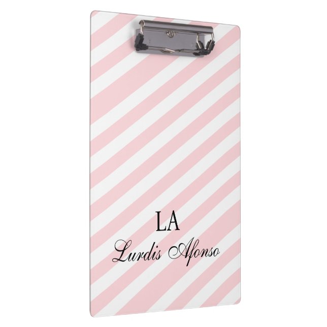 Cute Pink & White Stripe Clipboard  (Right)
