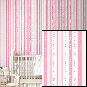 Cute Pink & White Stripes Wallpaper