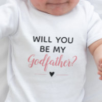 Cute Pink Will You Be My Godfather Proposal