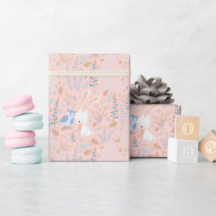 Cute Pink Winter Woodland  Wrapping Paper