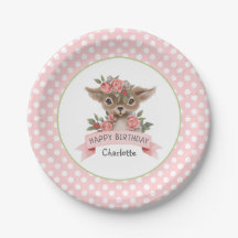 Cute Pink Woodland Deer Birthday Party for Girl